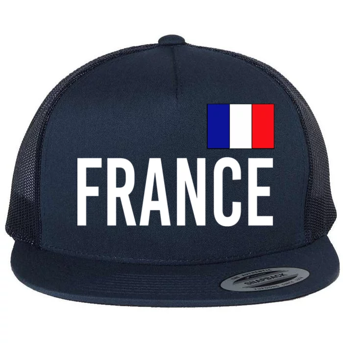 France Team Flag Logo Flat Bill Trucker Hat