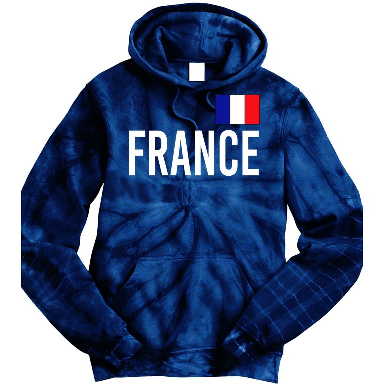France Team Flag Logo Tie Dye Hoodie