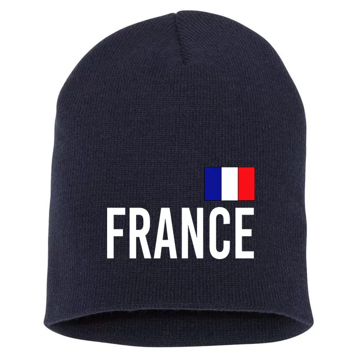 France Team Flag Logo Short Acrylic Beanie