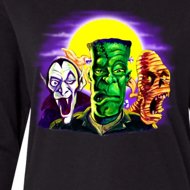 Frankenstein Halloween Monsters Womens Cotton Relaxed Long Sleeve T-Shirt