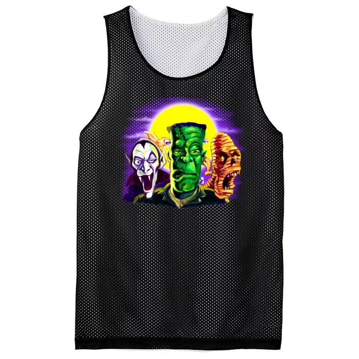 Frankenstein Halloween Monsters Mesh Reversible Basketball Jersey Tank