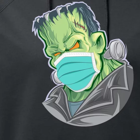 Frankenstein Pandemic Virus Mask Performance Fleece Hoodie