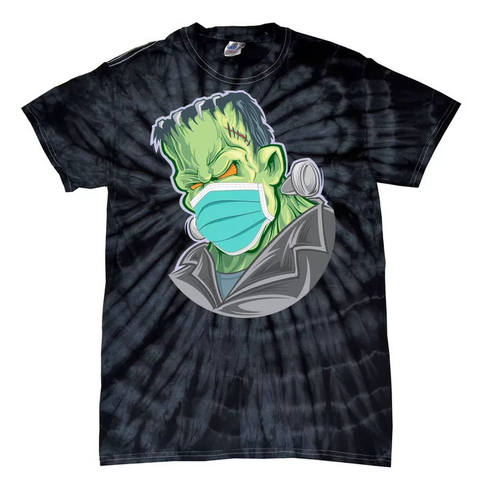 Frankenstein Pandemic Virus Mask Tie-Dye T-Shirt