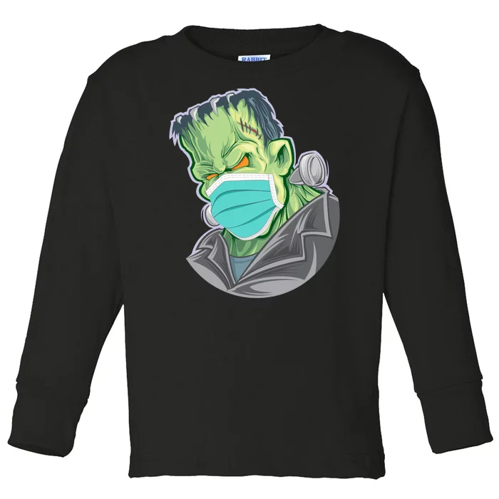 Frankenstein Pandemic Virus Mask Toddler Long Sleeve Shirt