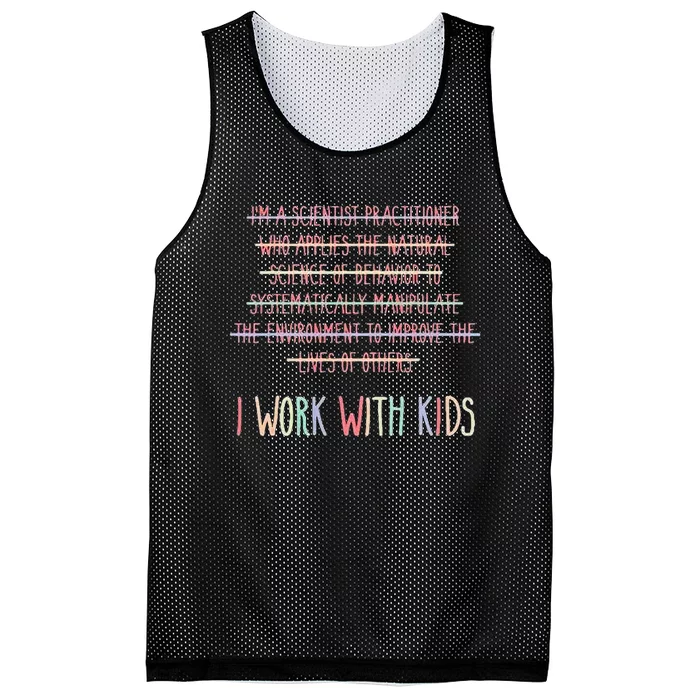 Funny RBT BCBA ABA Therapist Definition I Work With Kids Mesh Reversible Basketball Jersey Tank