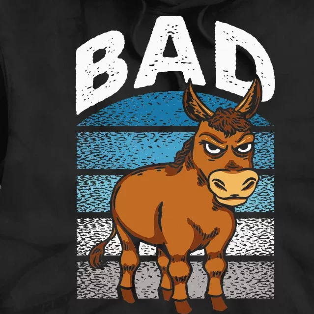 Funny Retro Bad Ass Angry Donkey Tie Dye Hoodie