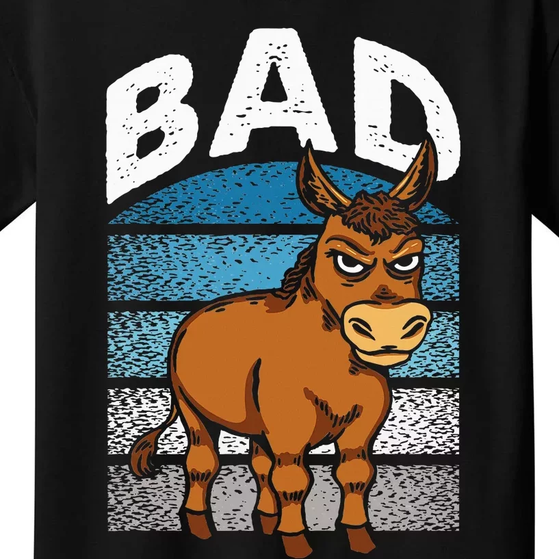 Funny Retro Bad Ass Angry Donkey Kids T-Shirt