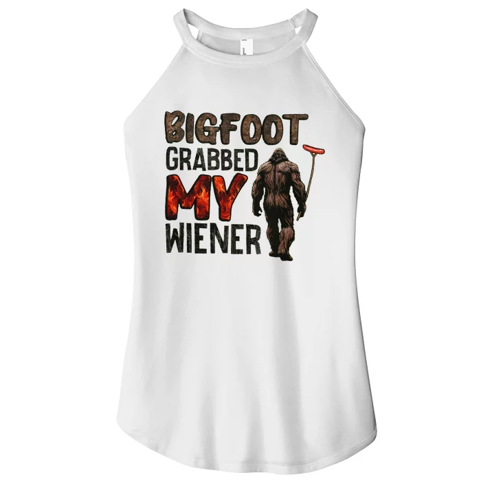 Funny Retro Bigfoot Bigfoot Grabbed My Wiener Women’s Perfect Tri Rocker Tank