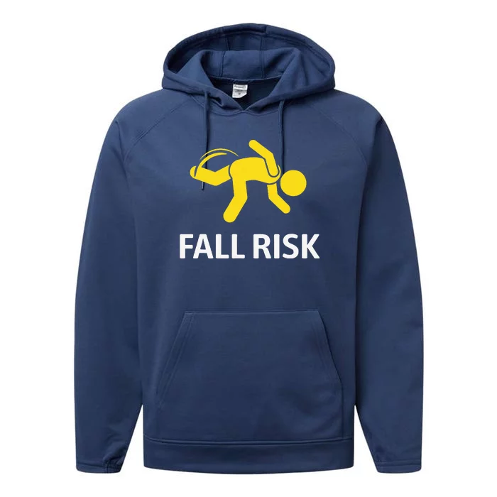 Fall Risk Balance Issues Funny Fall Risk Performance Fleece Hoodie