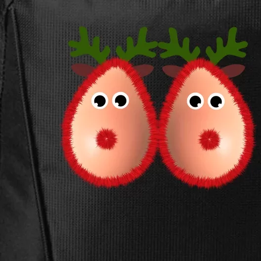 Funny Reindeer Boobs Ugly Christmas Sweater Deer Naughty Gift City Backpack