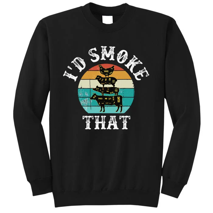 Funny Retro Bbq Party Smoker Chef Dad Gift ID Smoke That Tall Sweatshirt