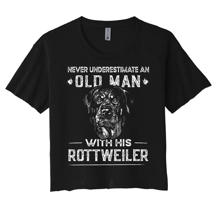 Funny Rotti Best Dog Dad Ever Rottweiler Women's Crop Top Tee