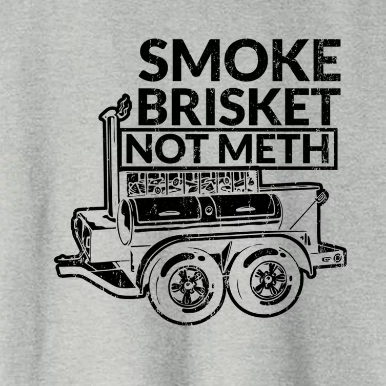 Funny Retro Bbq Smoking Meat Lover Gift Smoke Brisket Not Meth Funny Gift Women's Crop Top Tee