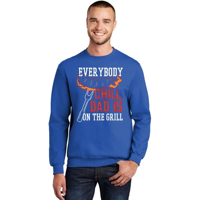 Funny Retro Bbq Party Grill Smoker Chef Dad Everybody Chill Gift Sweatshirt