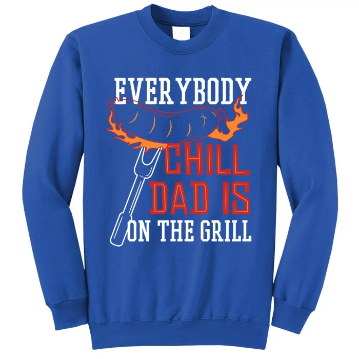 Funny Retro Bbq Party Grill Smoker Chef Dad Everybody Chill Gift Sweatshirt