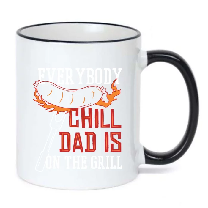 Funny Retro Bbq Party Grill Smoker Chef Dad Everybody Chill Gift Black Color Changing Mug