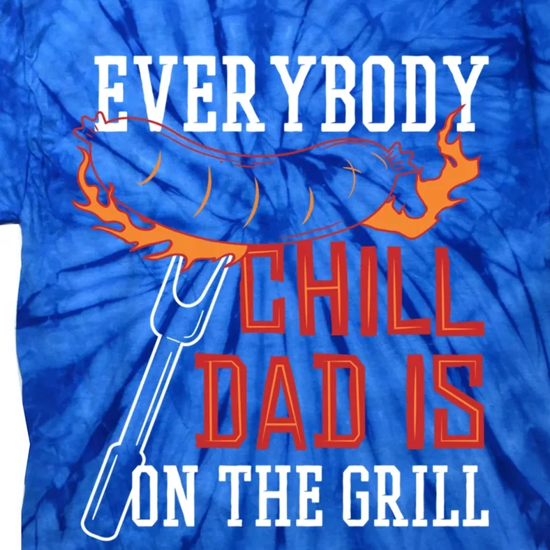 Funny Retro Bbq Party Grill Smoker Chef Dad Everybody Chill Gift Tie-Dye T-Shirt