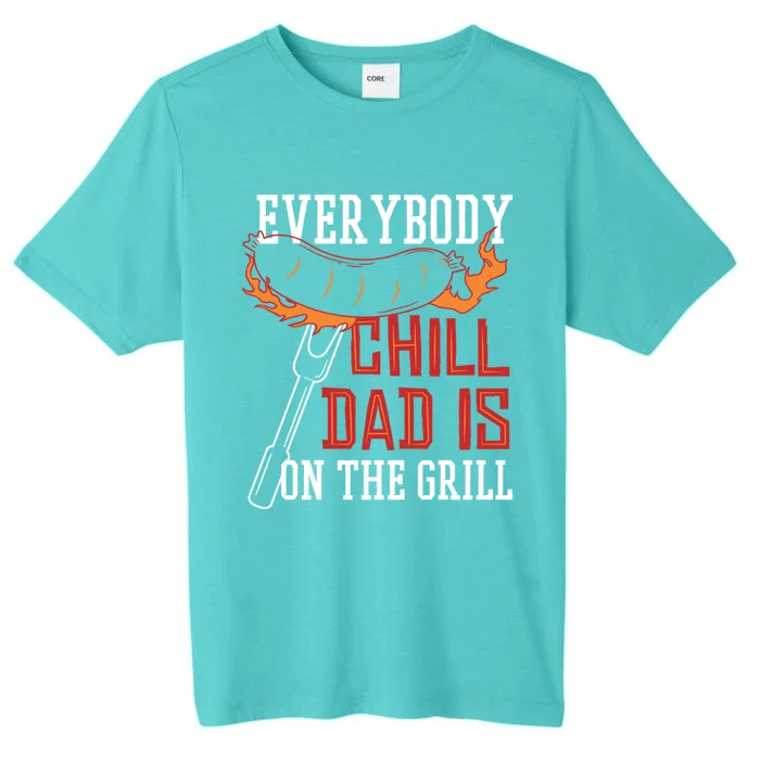 Funny Retro Bbq Party Grill Smoker Chef Dad Everybody Chill Gift ChromaSoft Performance T-Shirt