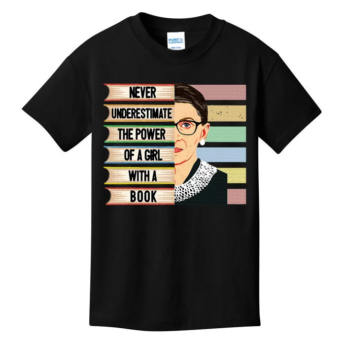 Feminist Ruth Bader Ginsburg Rbg Quote Girl With Book Women Kids T-Shirt