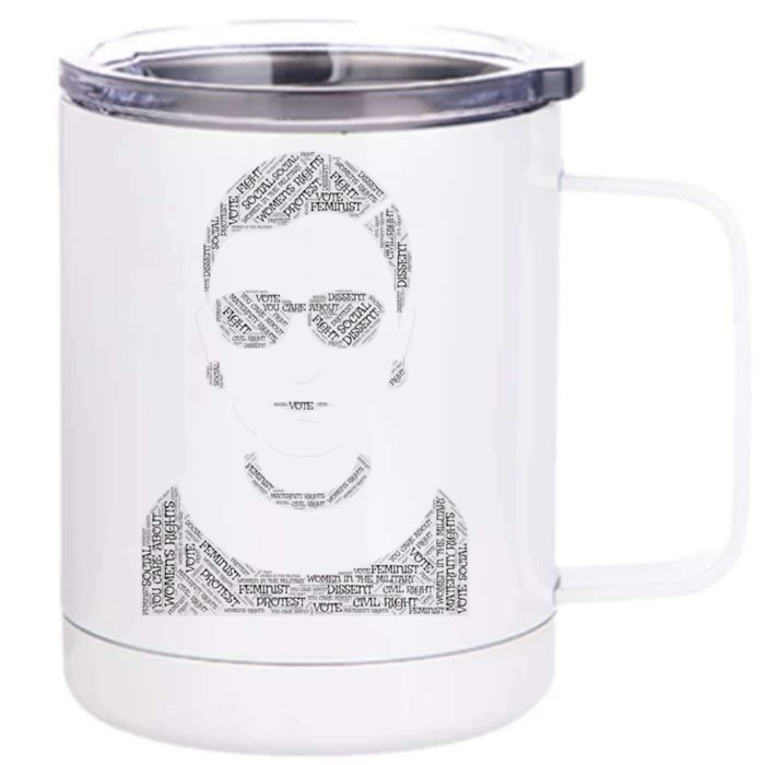 Feminist Ruth Bader Ginsburg Rbg Icon Female Gift Front & Back 12oz Stainless Steel Tumbler Cup