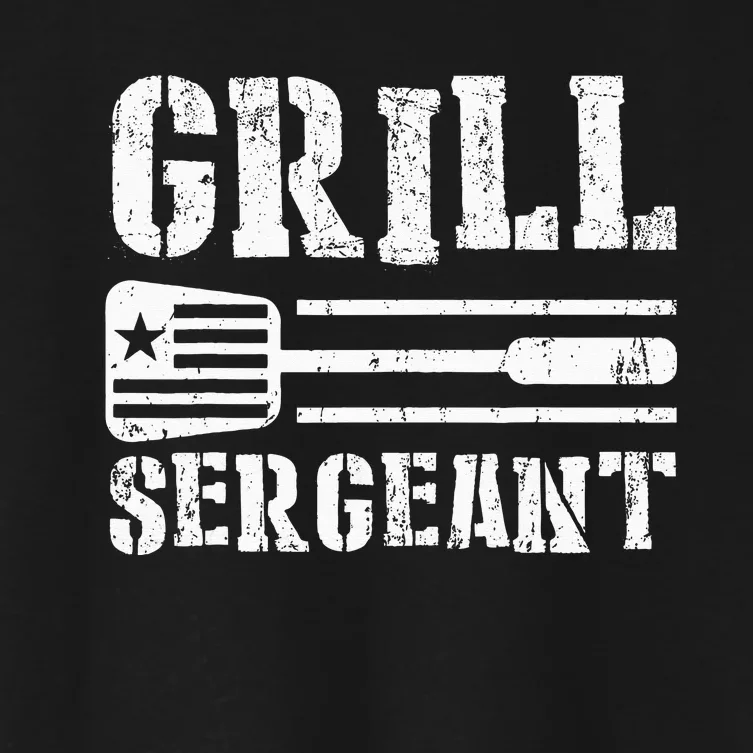 Funny Retro BBQ Grill Meat Lover GRILL SERGEANT Women's Crop Top Tee