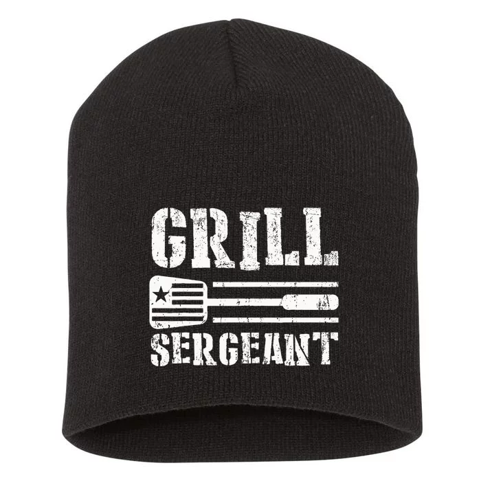 Funny Retro BBQ Grill Meat Lover GRILL SERGEANT Short Acrylic Beanie