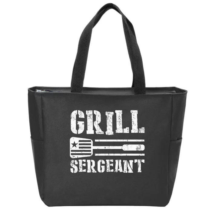 Funny Retro BBQ Grill Meat Lover GRILL SERGEANT Zip Tote Bag