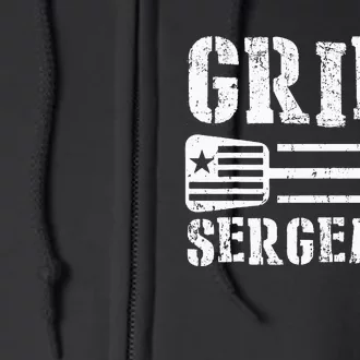 Funny Retro BBQ Grill Meat Lover GRILL SERGEANT Full Zip Hoodie