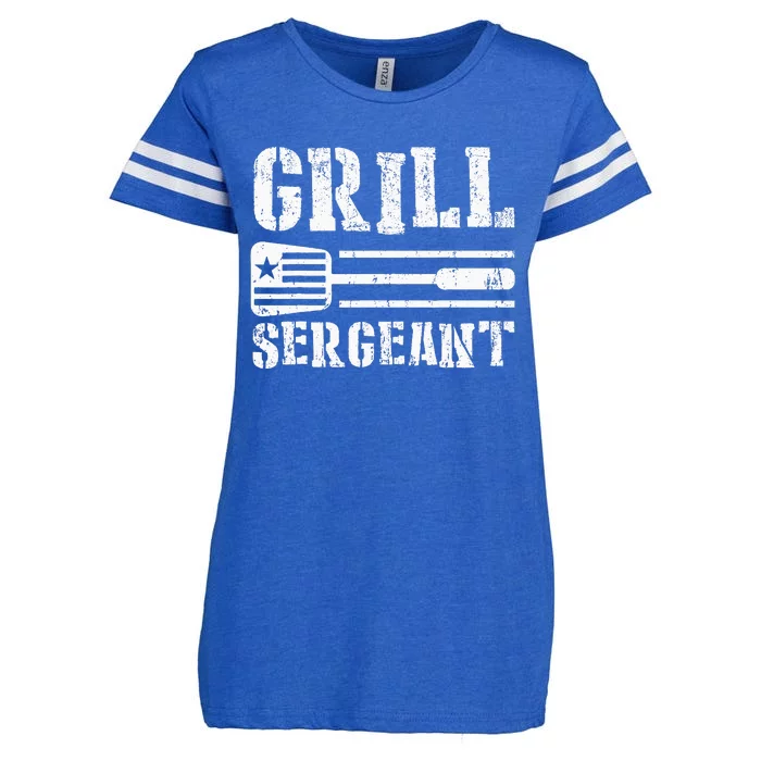 Funny Retro BBQ Grill Meat Lover GRILL SERGEANT Enza Ladies Jersey Football T-Shirt