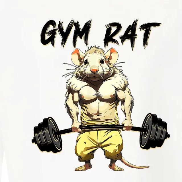 Funny Rat Bodybuilding Fitness Gym Motivation Workout Exercise Weight Lifting Cropped Pullover Crew