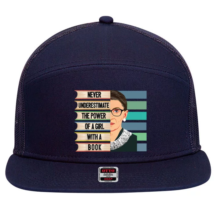 Feminist Ruth Bader Ginsburg RBG Quote Girl With Book 7 Panel Mesh Trucker Snapback Hat