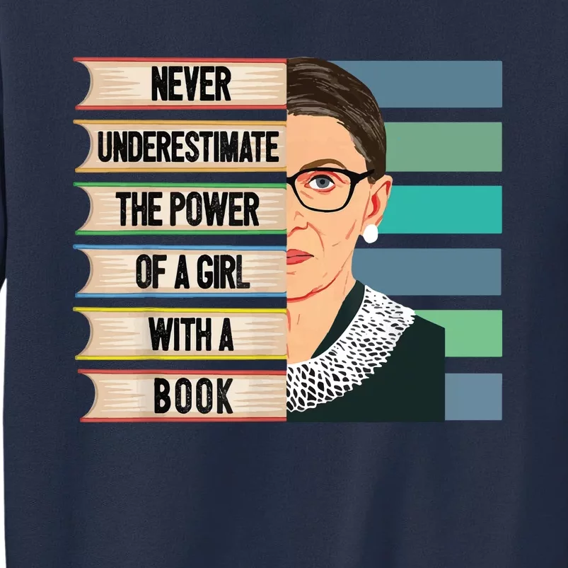 Feminist Ruth Bader Ginsburg RBG Quote Girl With Book Sweatshirt