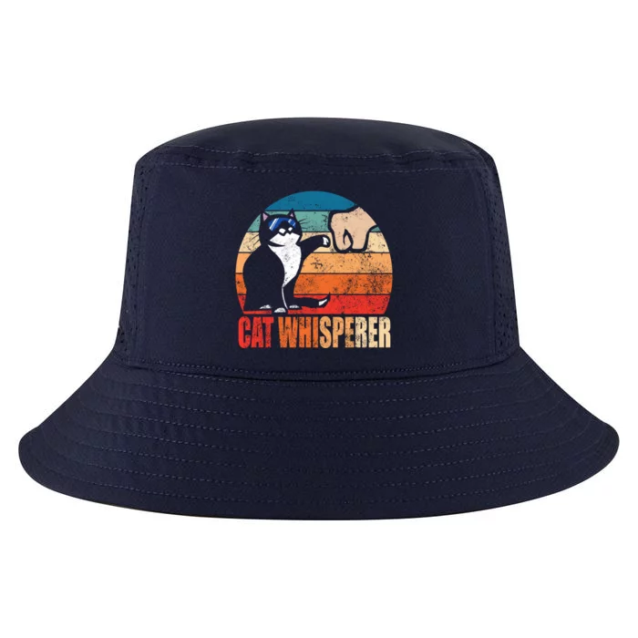 Funny Retro Best Cat Whisperer With Fist Bump Gift Cool Comfort Performance Bucket Hat