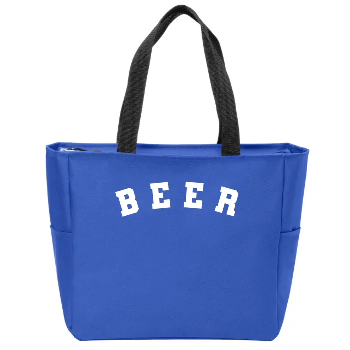 Funny Retro Beer University Varsity College Style Ing Gift Zip Tote Bag