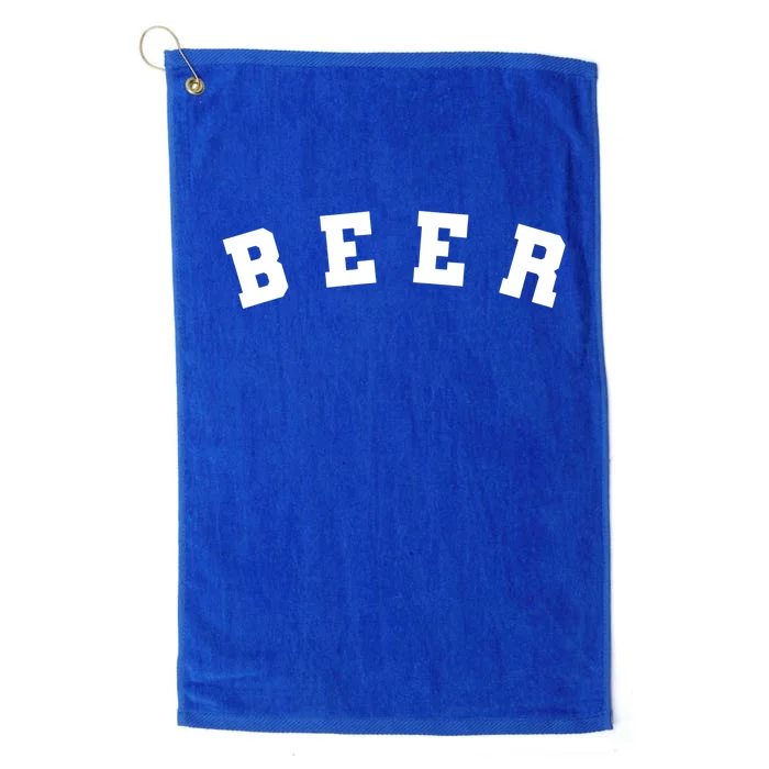 Funny Retro Beer University Varsity College Style Ing Gift Platinum Collection Golf Towel