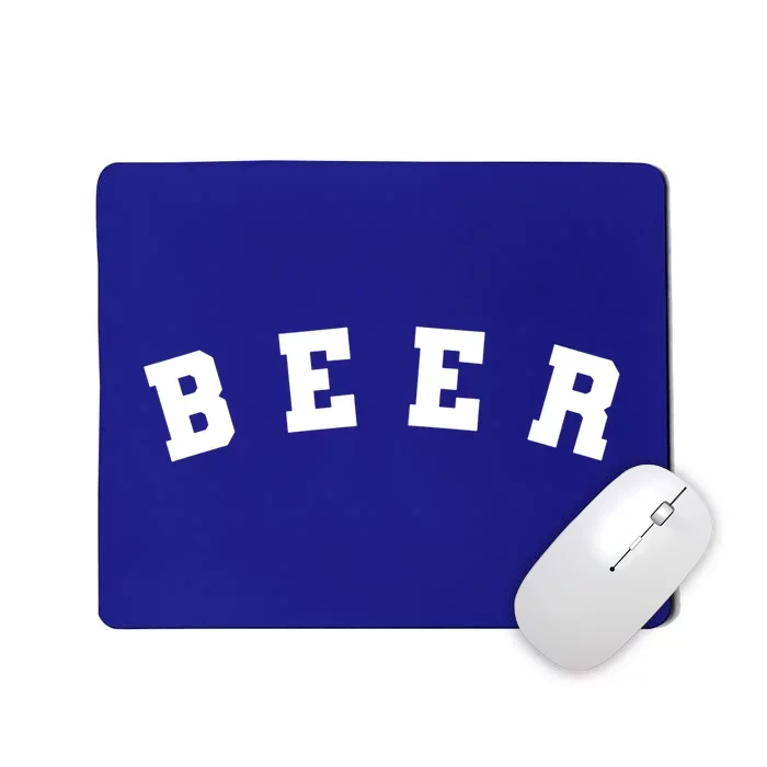 Funny Retro Beer University Varsity College Style Ing Gift Mousepad