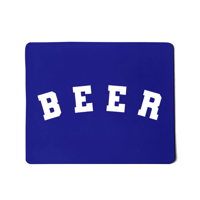 Funny Retro Beer University Varsity College Style Ing Gift Mousepad