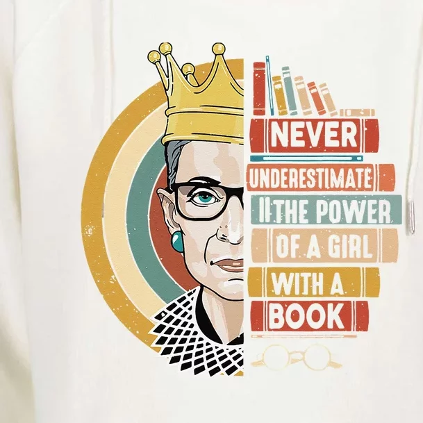 Feminist Ruth Bader Ginsburg RBG Quote Girl With Book Women Womens Funnel Neck Pullover Hood