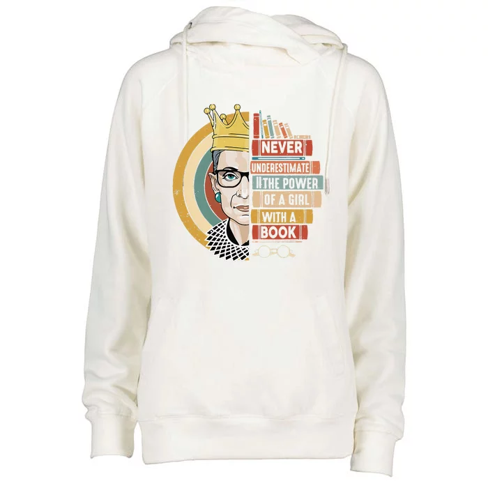 Feminist Ruth Bader Ginsburg RBG Quote Girl With Book Women Womens Funnel Neck Pullover Hood