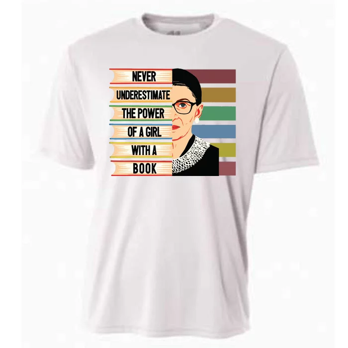 Feminist Ruth Bader Ginsburg Rbg Quote Girl With Book Women Cooling Performance Crew T-Shirt