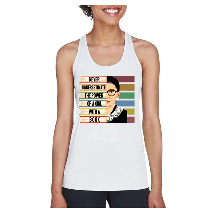 Feminist Ruth Bader Ginsburg Rbg Quote Girl With Book Women Women's Racerback Tank