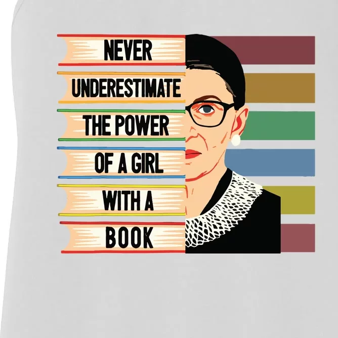 Feminist Ruth Bader Ginsburg Rbg Quote Girl With Book Women Women's Racerback Tank