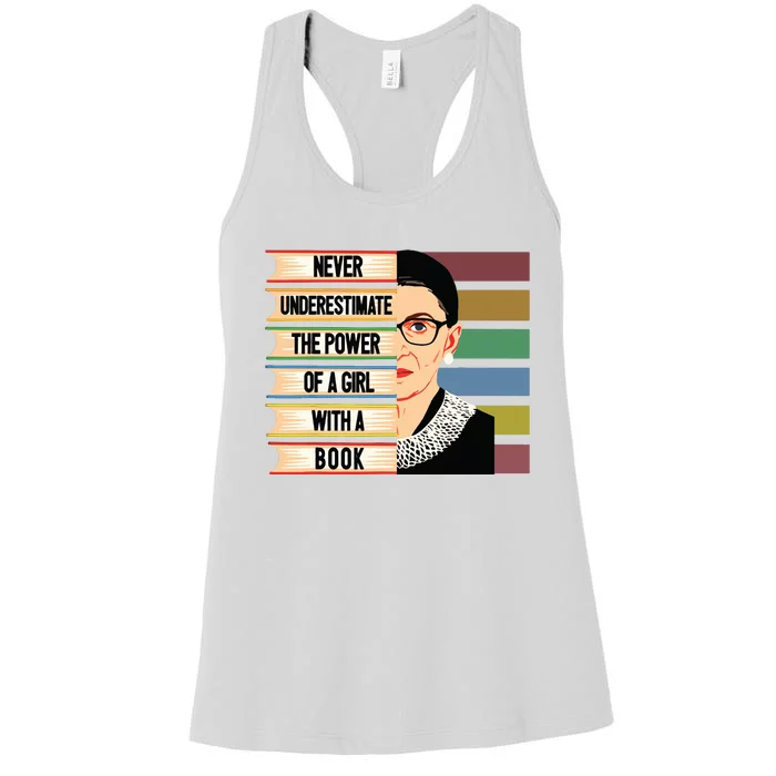 Feminist Ruth Bader Ginsburg Rbg Quote Girl With Book Women Women's Racerback Tank