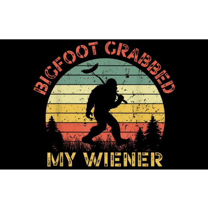 Funny Retro Bigfoot Bigfoot Grabbed My Wiener Design Bumper Sticker