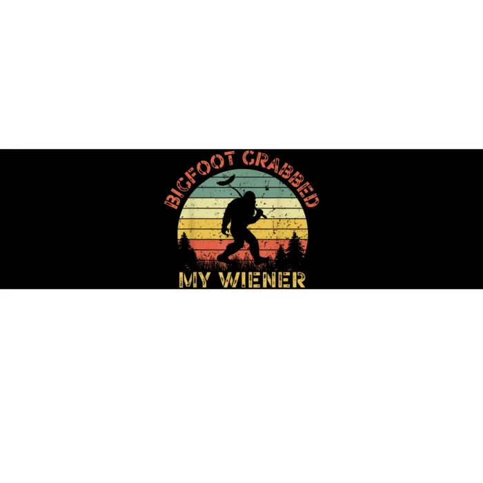 Funny Retro Bigfoot Bigfoot Grabbed My Wiener Design Bumper Sticker