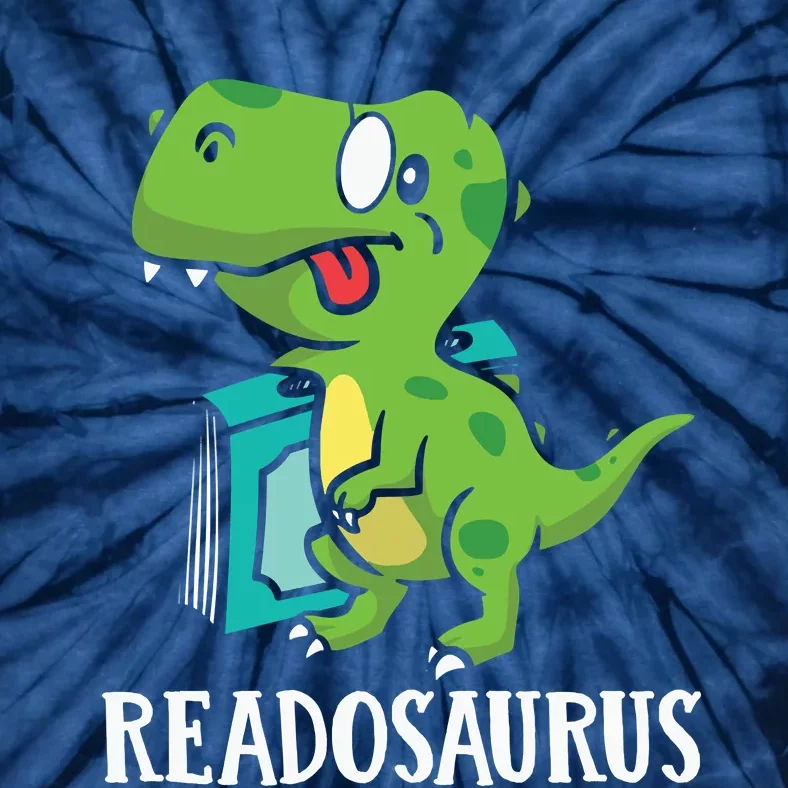 Funny Reading Book Readers Dinosaur Dino Apparel Tie-Dye T-Shirt