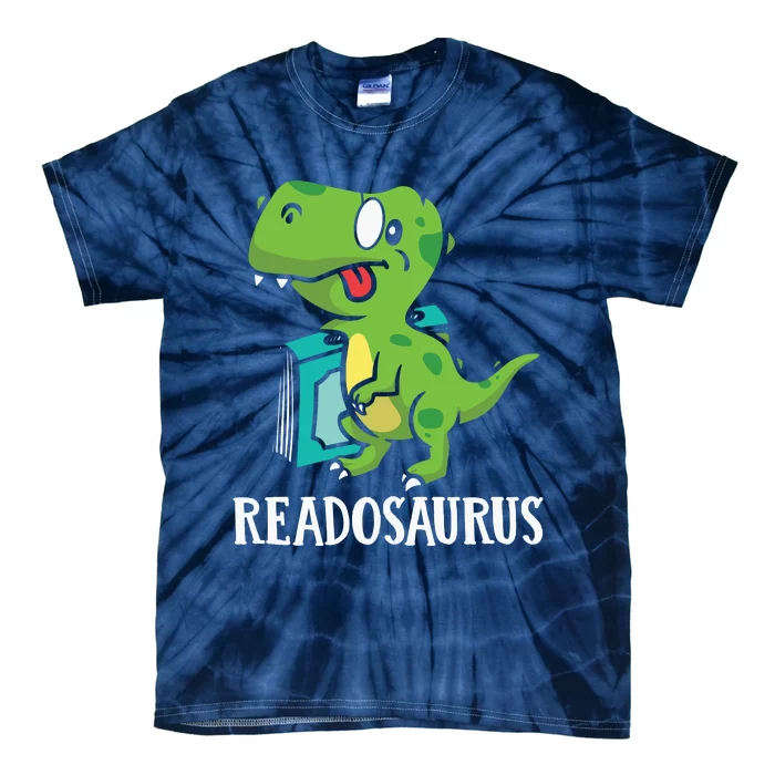 Funny Reading Book Readers Dinosaur Dino Apparel Tie-Dye T-Shirt