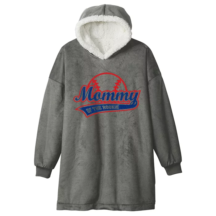 Funny Retro Baseball Mommy Of The Rookie Hooded Wearable Blanket