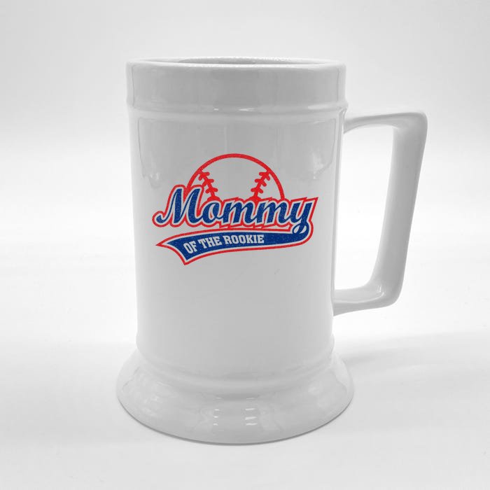 Funny Retro Baseball Mommy Of The Rookie Front & Back Beer Stein