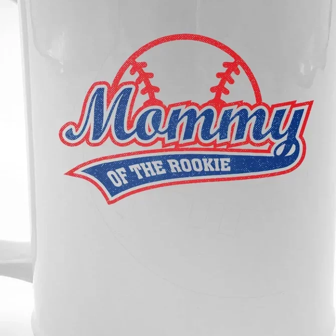 Funny Retro Baseball Mommy Of The Rookie Front & Back Beer Stein